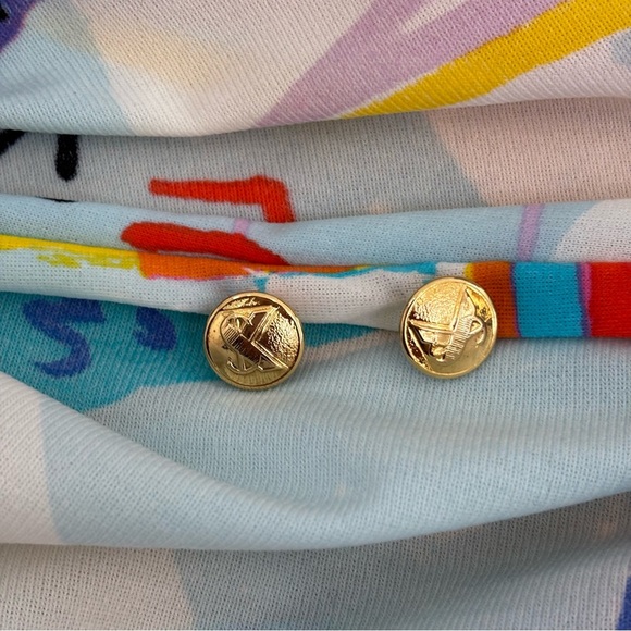 Rare Vintage 70's Ken Scott Hand Printed Sailboat Print MIdi Dress Retro White M - Picture 10 of 15